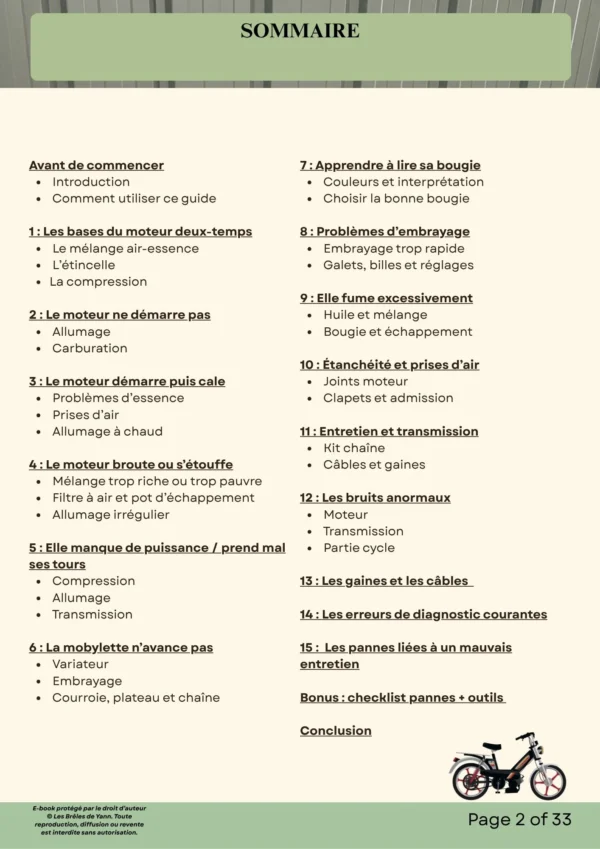 Comment résoudre les pannes sur une mobylette ? (PDF téléchargeable)
