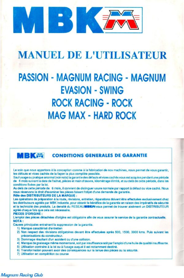 Manuel de l'utilisateur  MBK 51