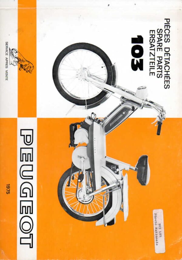 Catalogue pièces détachées Peugeot 103 (1975)