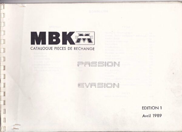 Catalogue pièces détachées MBK 51 Passion et Evasion