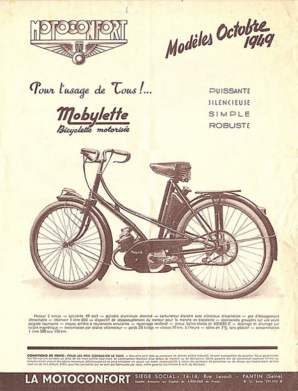 Catalogue  Motobécane AV3 ( 1949 )