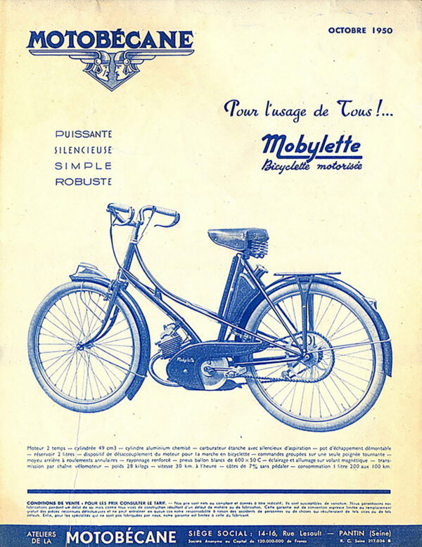 Catalogue  Motobécane AV3 ( 1950 )