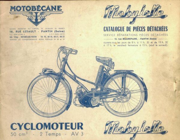 Catalogues pièces détachées Motobécane AV3