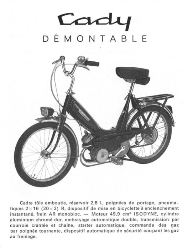 Publicité Motobécane Cady ( 1967 / NB )