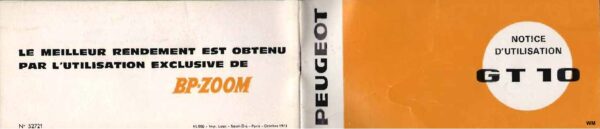 Notice d'utilisation Peugeot GT10